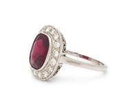 GARNET AND DIAMOND RING
