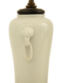 A Pair of Chinese Blanc de Chine Porcelain Lamps