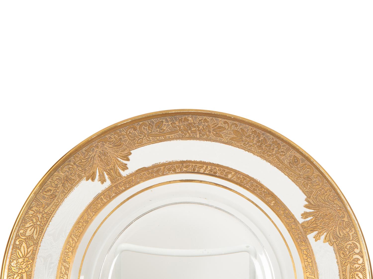 An American Parcel Gilt Glass Stemware Service