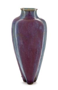 A Flambe Glazed Stoneware Lobed Vase — EARLY 20TH CENTURY
