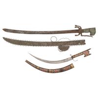 Lot of 2 Nimchas Including: Heavily Decorated Palache Style Sword