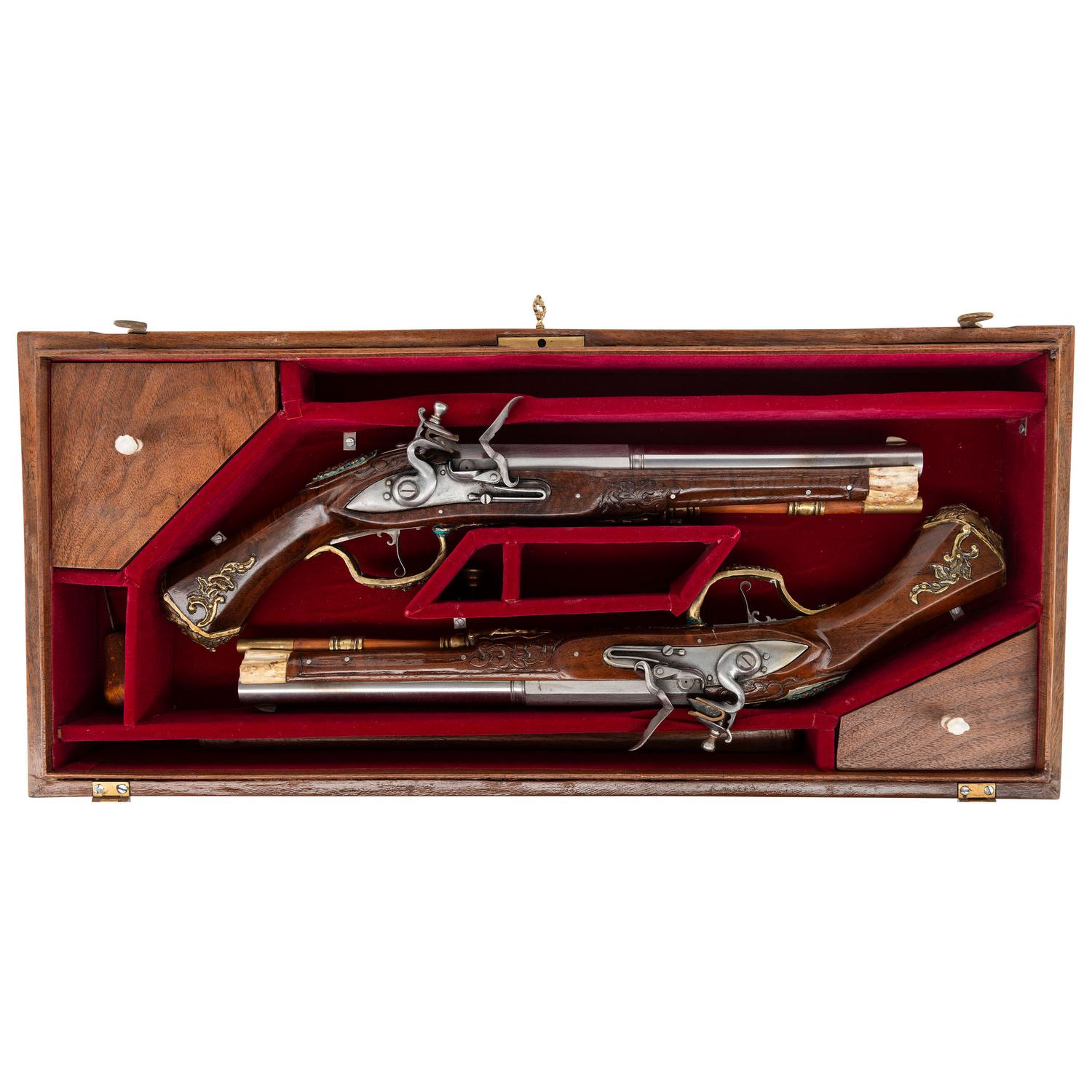 Contemporary Cased Flintlock Pistols