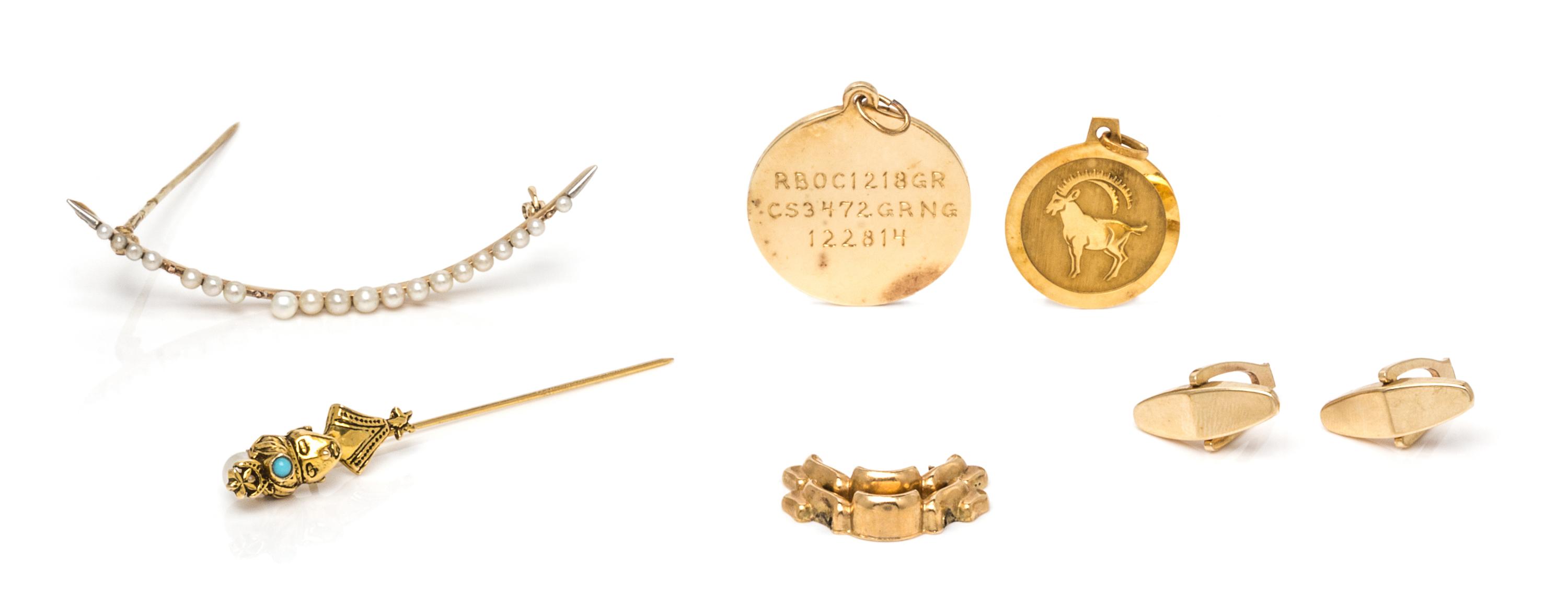 A Collection of Yellow Gold Jewelry, 88.30 dwts.