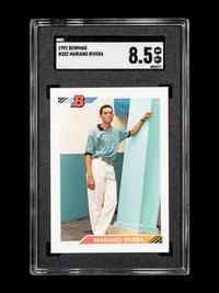 A 1992 Bowman Mariano Rivera Rookie Baseball Card No. 302 (SGC 8.5 NM-MT+)