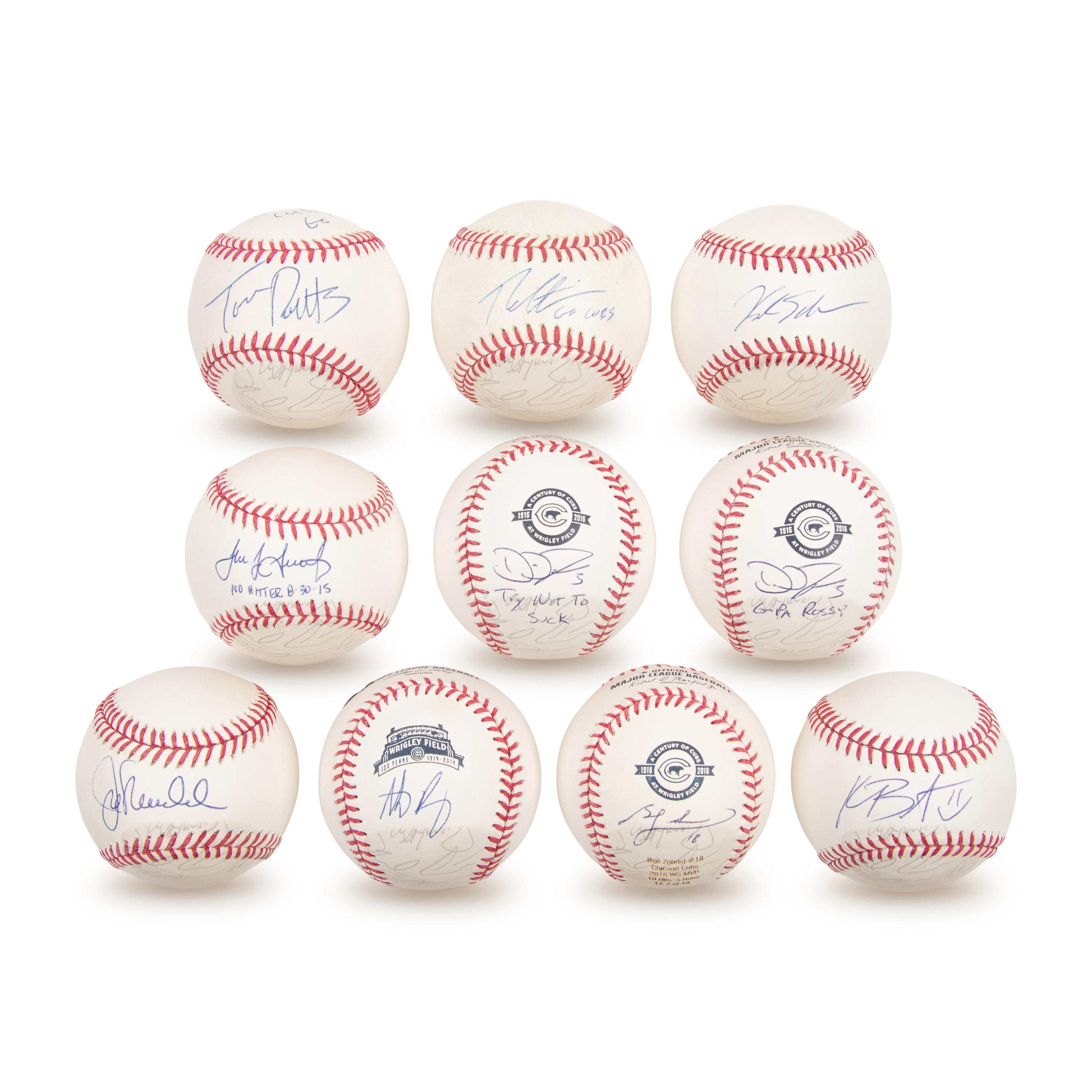 A Collection of 2016 World Series Champion Chicago Cubs Signed Autograph Baseballs