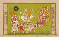 Three Indian Miniature Paintings Largest 11 5/8 x 6 3/4 inches.