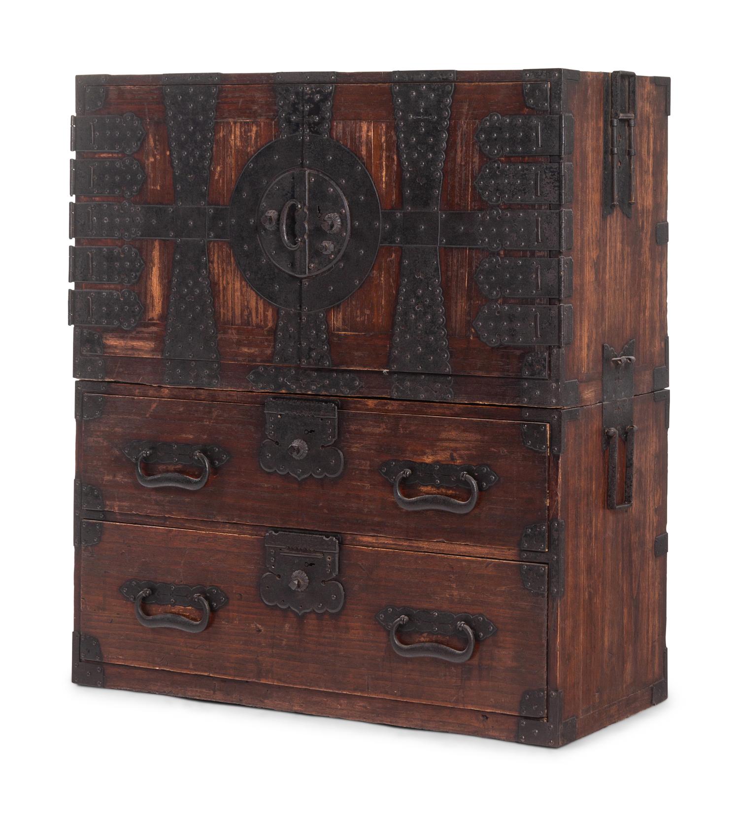 A Korean Iron-Mounted Wood Cabinet