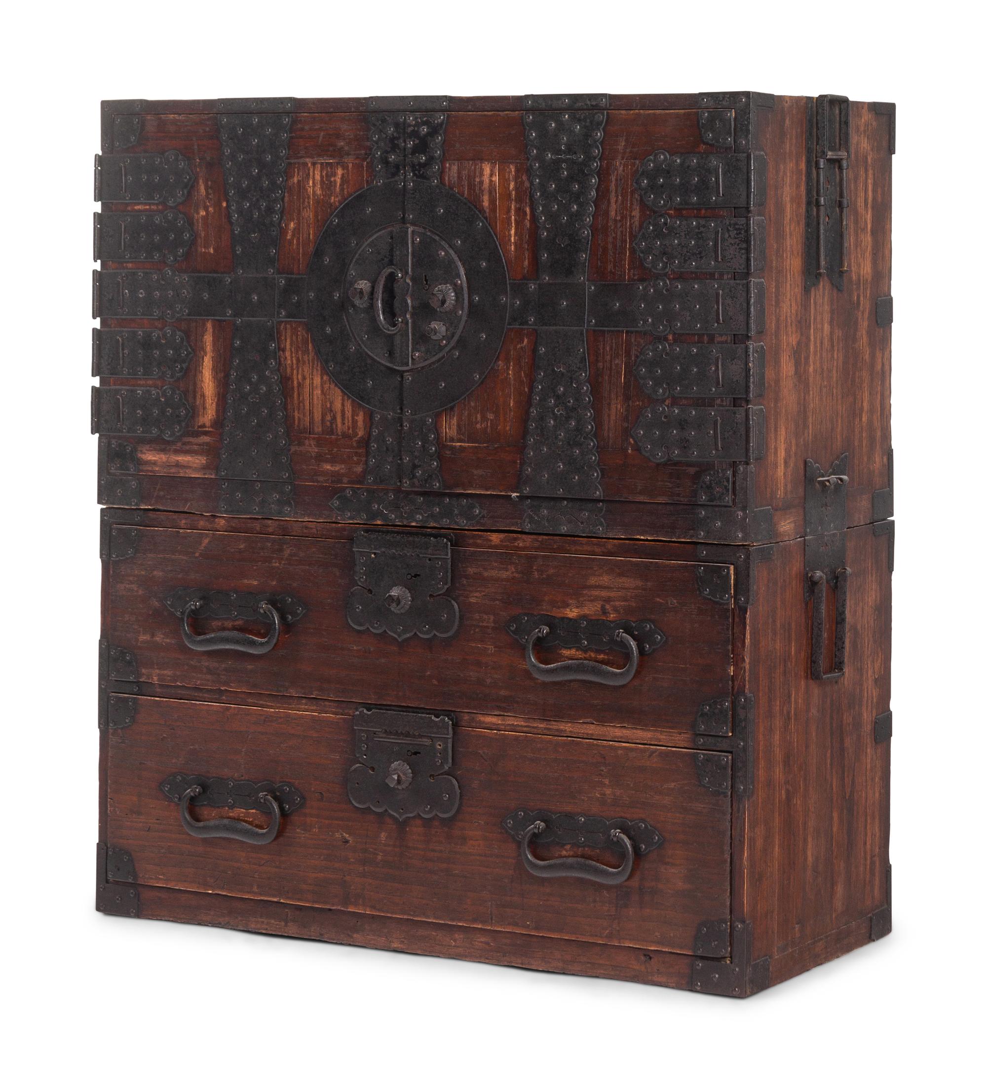 A Korean Iron-Mounted Wood Cabinet