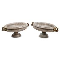 A Pair of Italian Gilt Bronze Mounted Marble Tazze