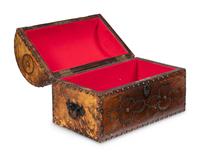 A Leather-Clad and Nailhead-Decorated Box
