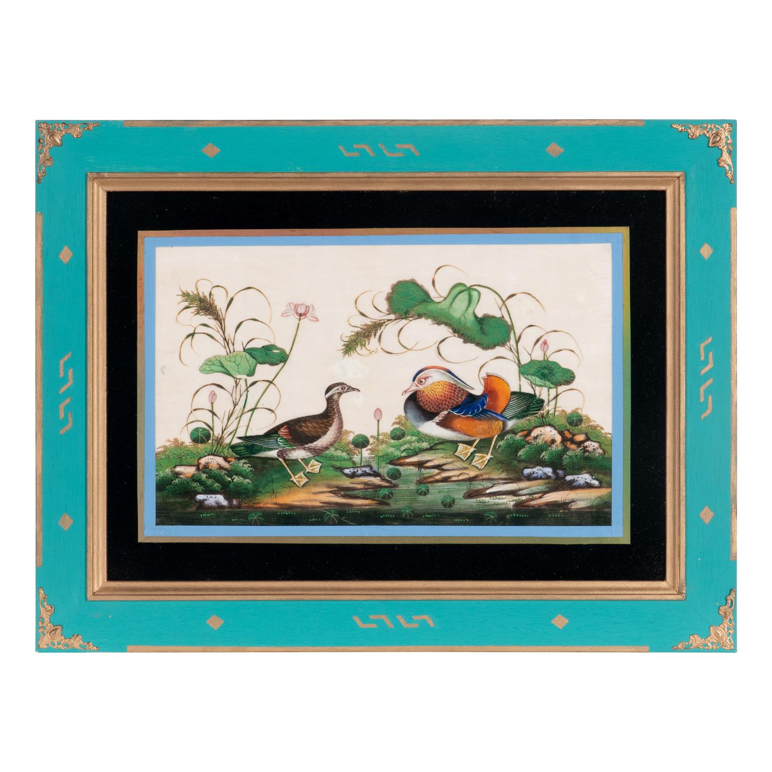 A Set of Twelve Chinese Export Watercolor and Pith Paintings of Exotic Birds