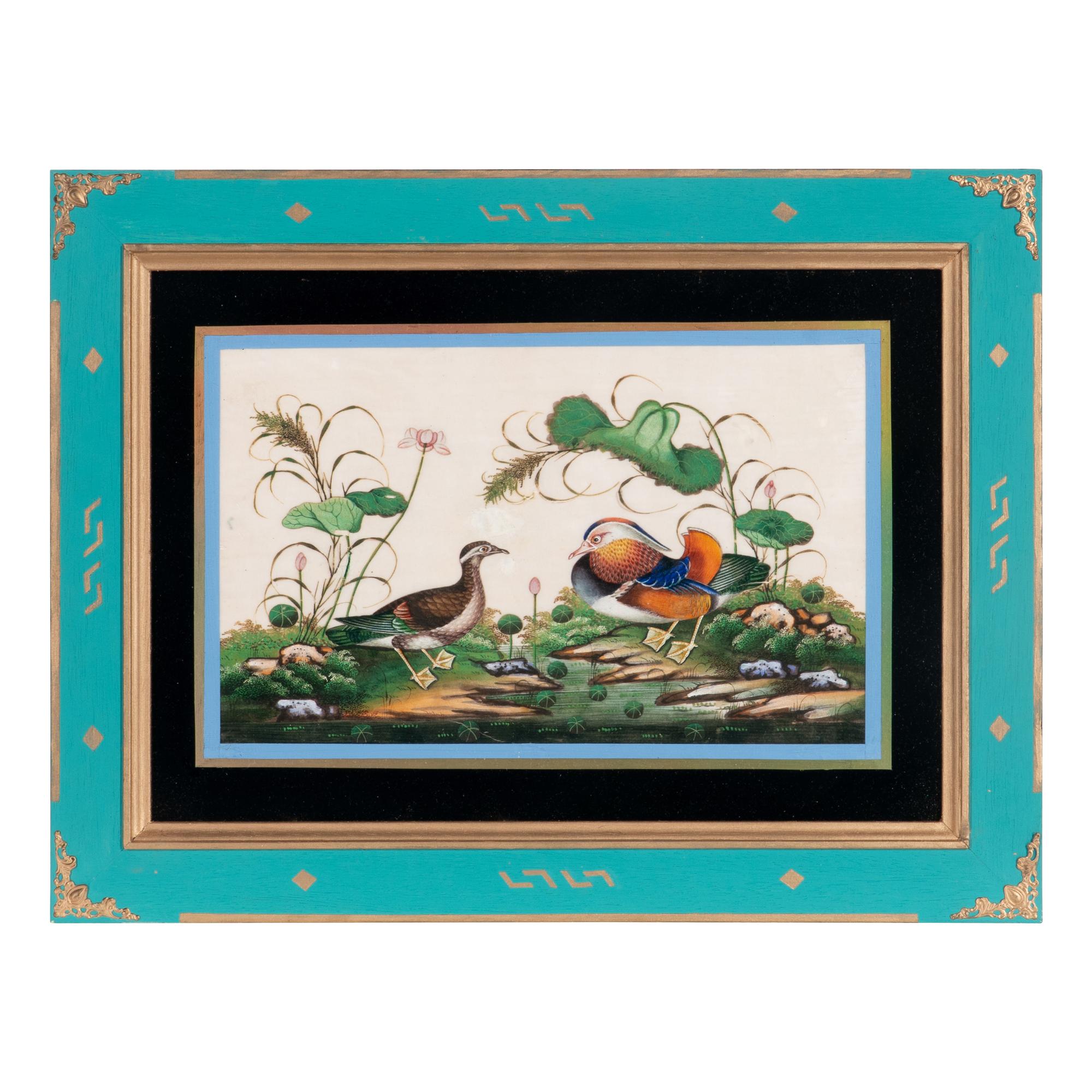 A Set of Twelve Chinese Export Watercolor and Pith Paintings of Exotic Birds