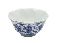 Six Chinese Export Porcelain Plates and Two Blue and White Bowls