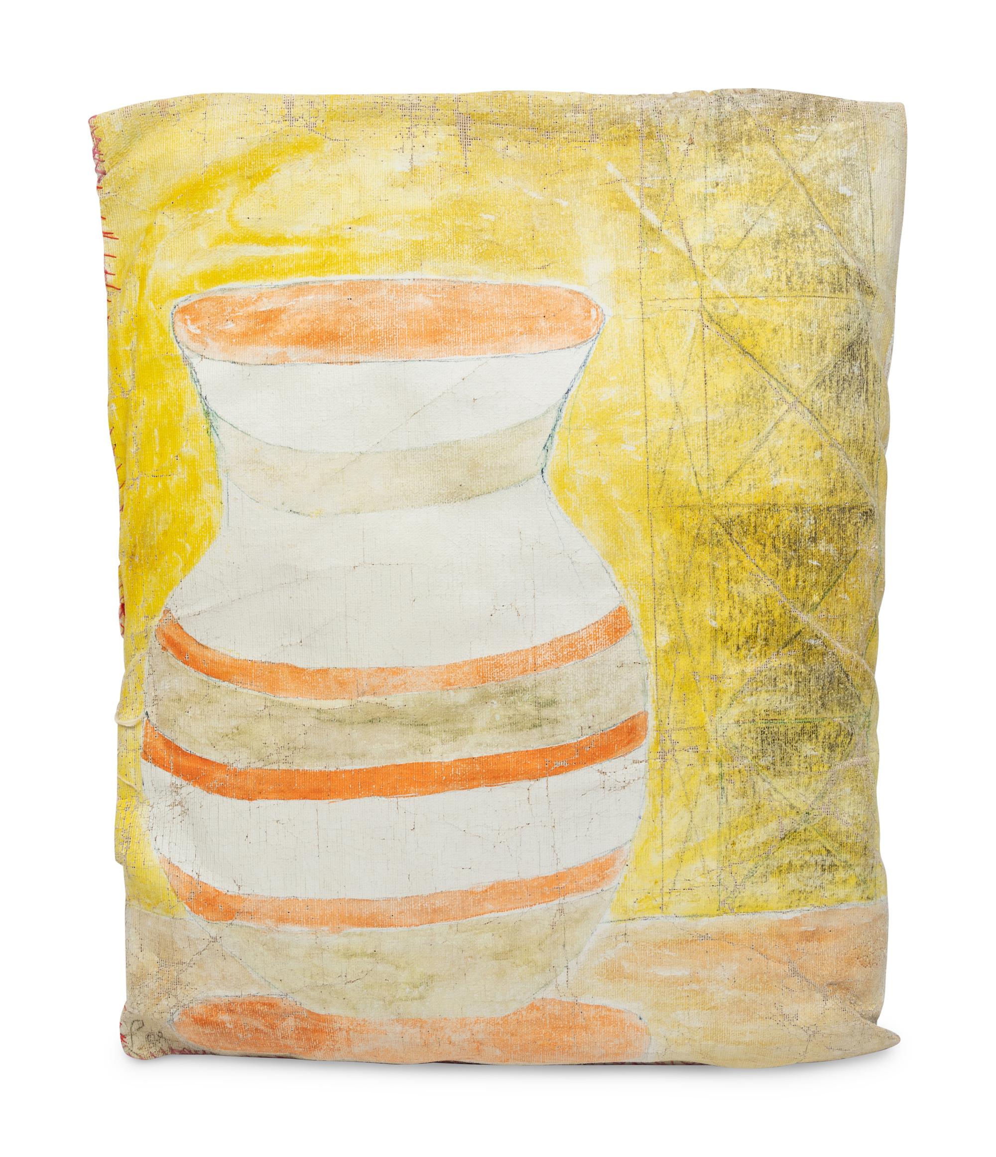 Man and Vase (two-sided pillow painting)