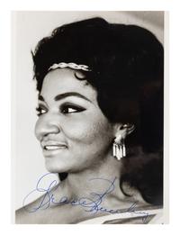 [20TH-CENTURY OPERA SINGERS]. A group of 6 photographs or photographic postcards of opera singers, most signed, from the 1950s-1960s, comprising images of:
