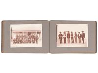 [NATIVE AMERICANS]. JONES, John Edward (1863-1922), photographer. Album containing 50 photographs of the San Carlos Indian Agency, including Apache civilians and police, agency buildings and dwellings, and scenic views. Ca 1904.
