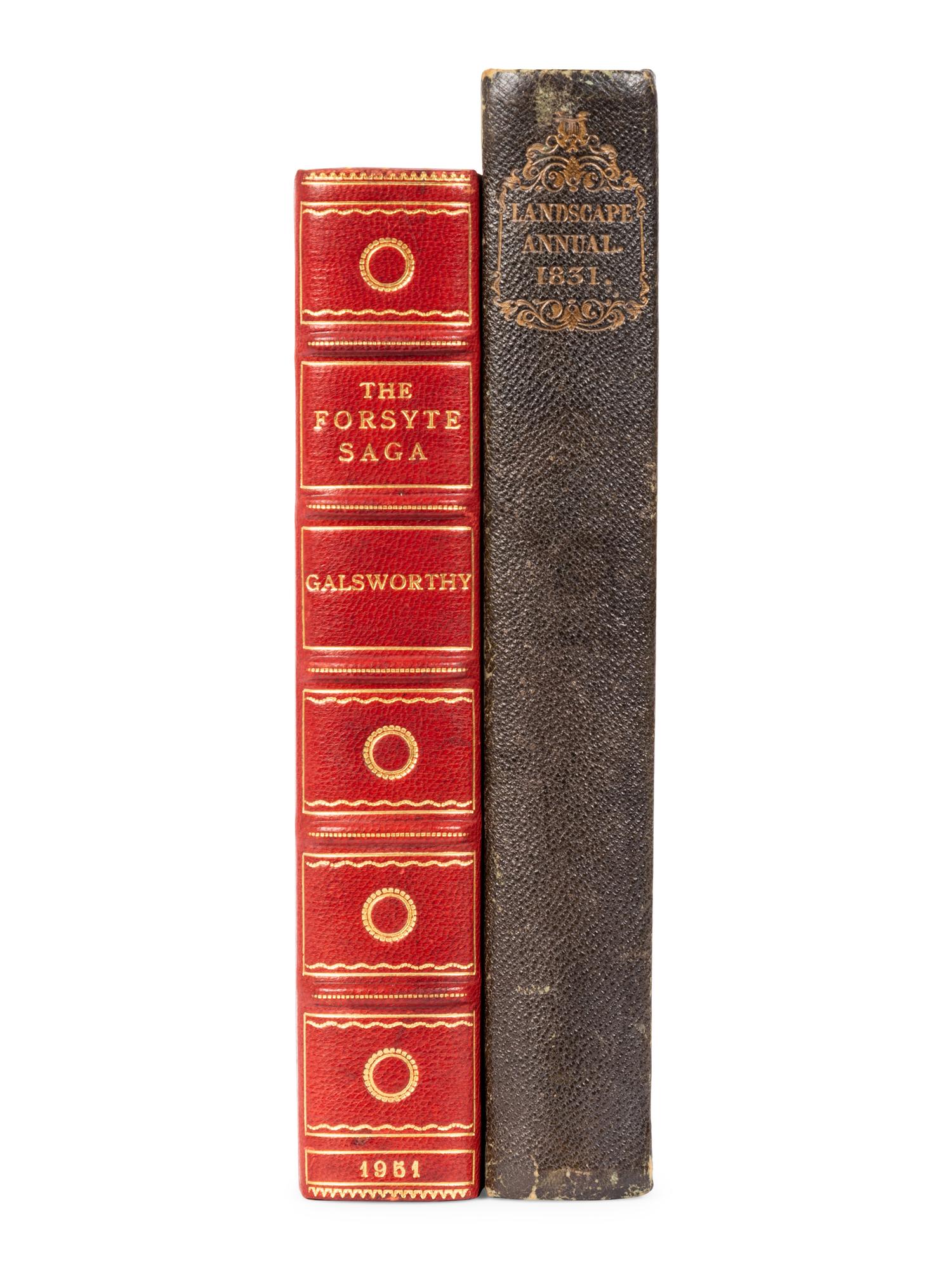 [FORE-EDGE PAINTING]. A group of 2 books concealing FORE-EDGE PAINTINGS of water-scenes, comprising: