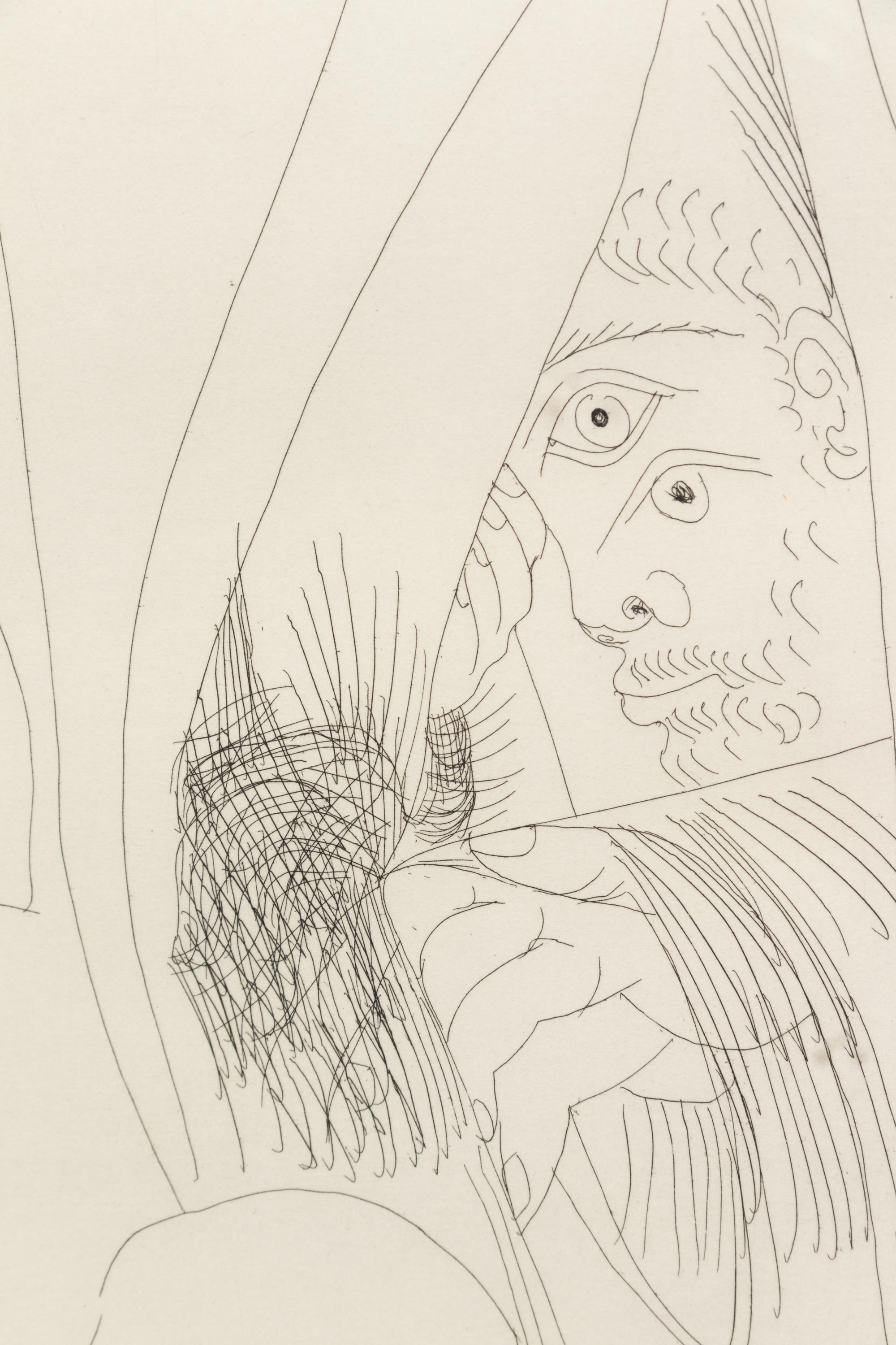 Raphaël et la Fornarina. V: Avec voyeur écartant le rideau (pl. 300 from the 347 Series)