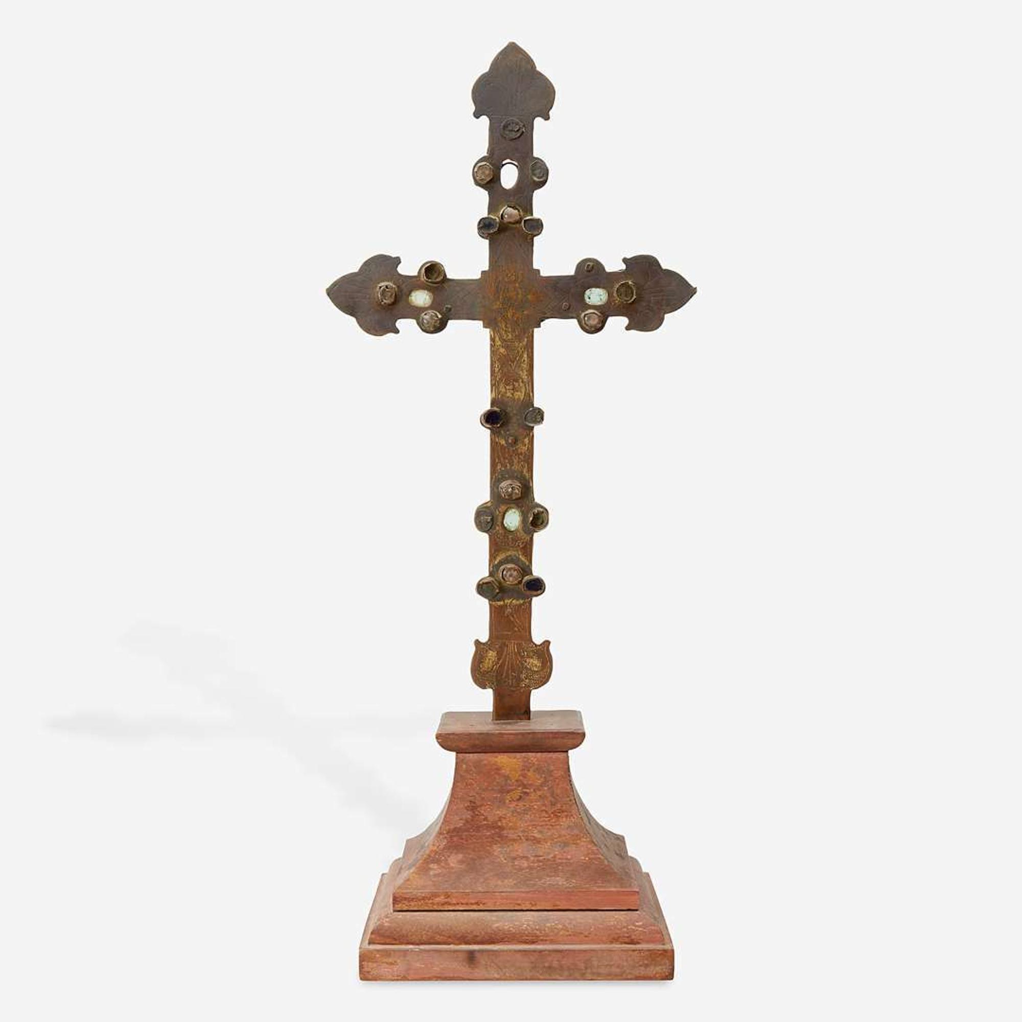 A Copper Processional Crucifix Limoges, 13th century