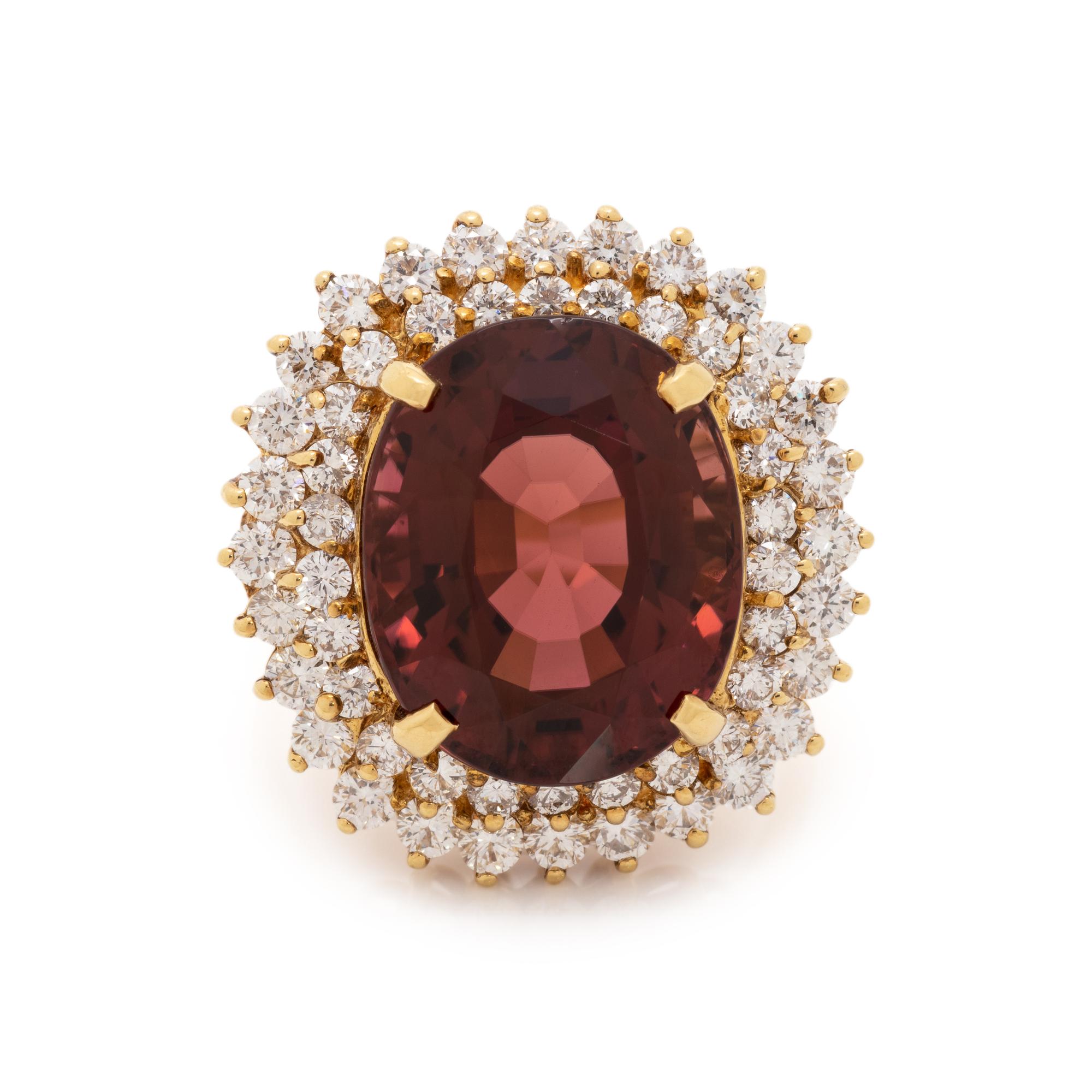 TOURMALINE AND DIAMOND RING