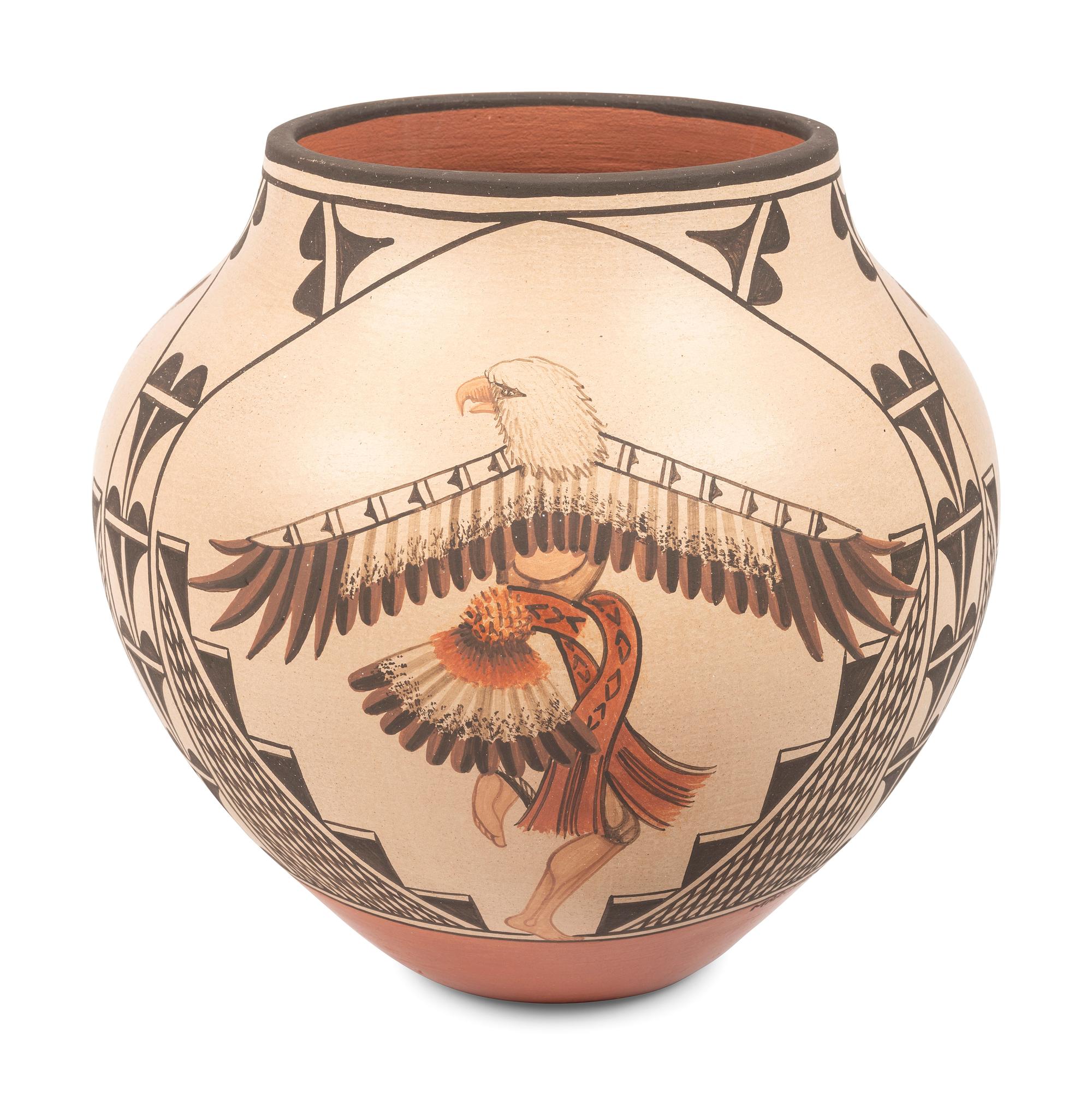 Polychrome Pottery Jar, with Dancers