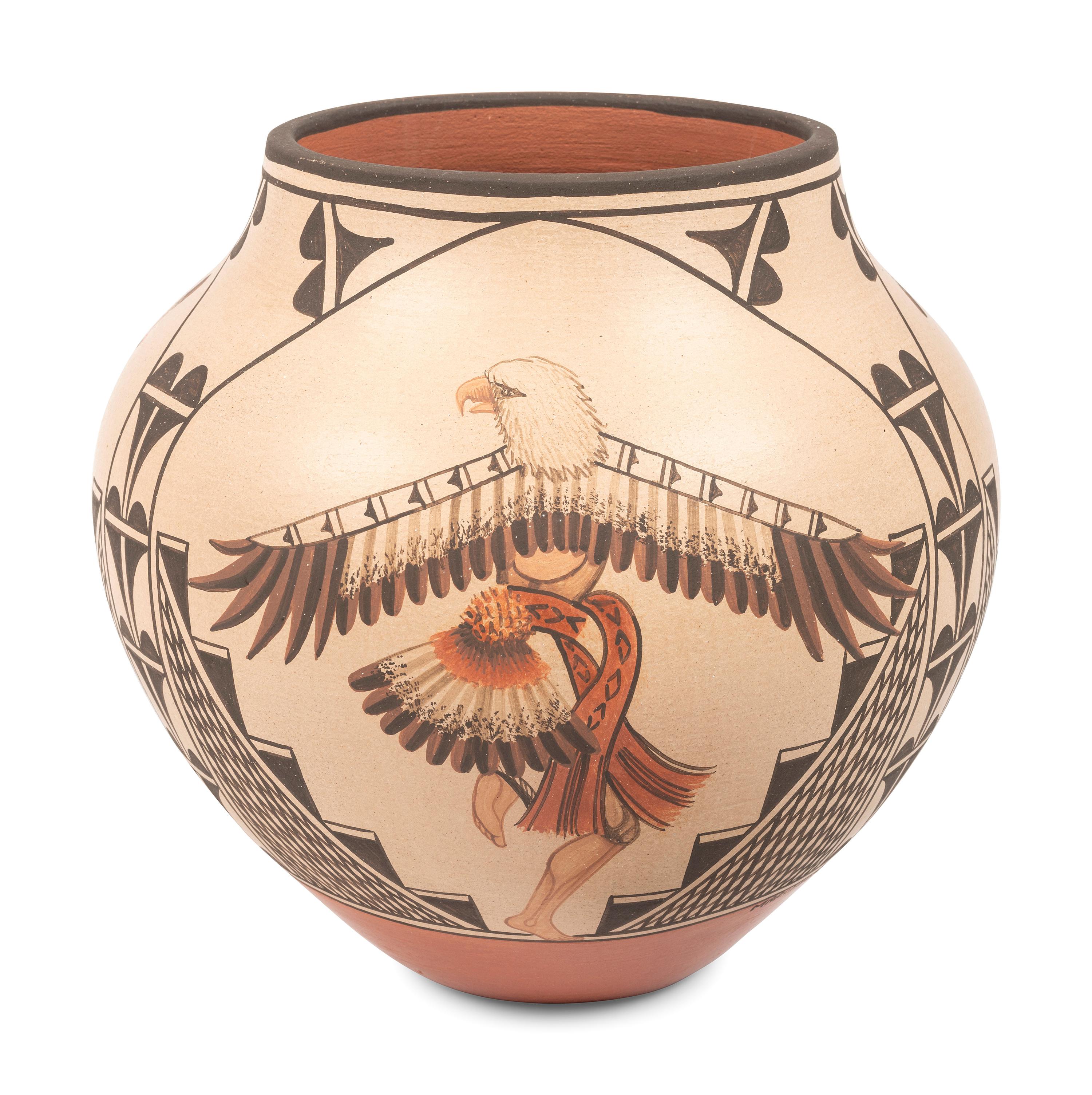 Polychrome Pottery Jar, with Dancers