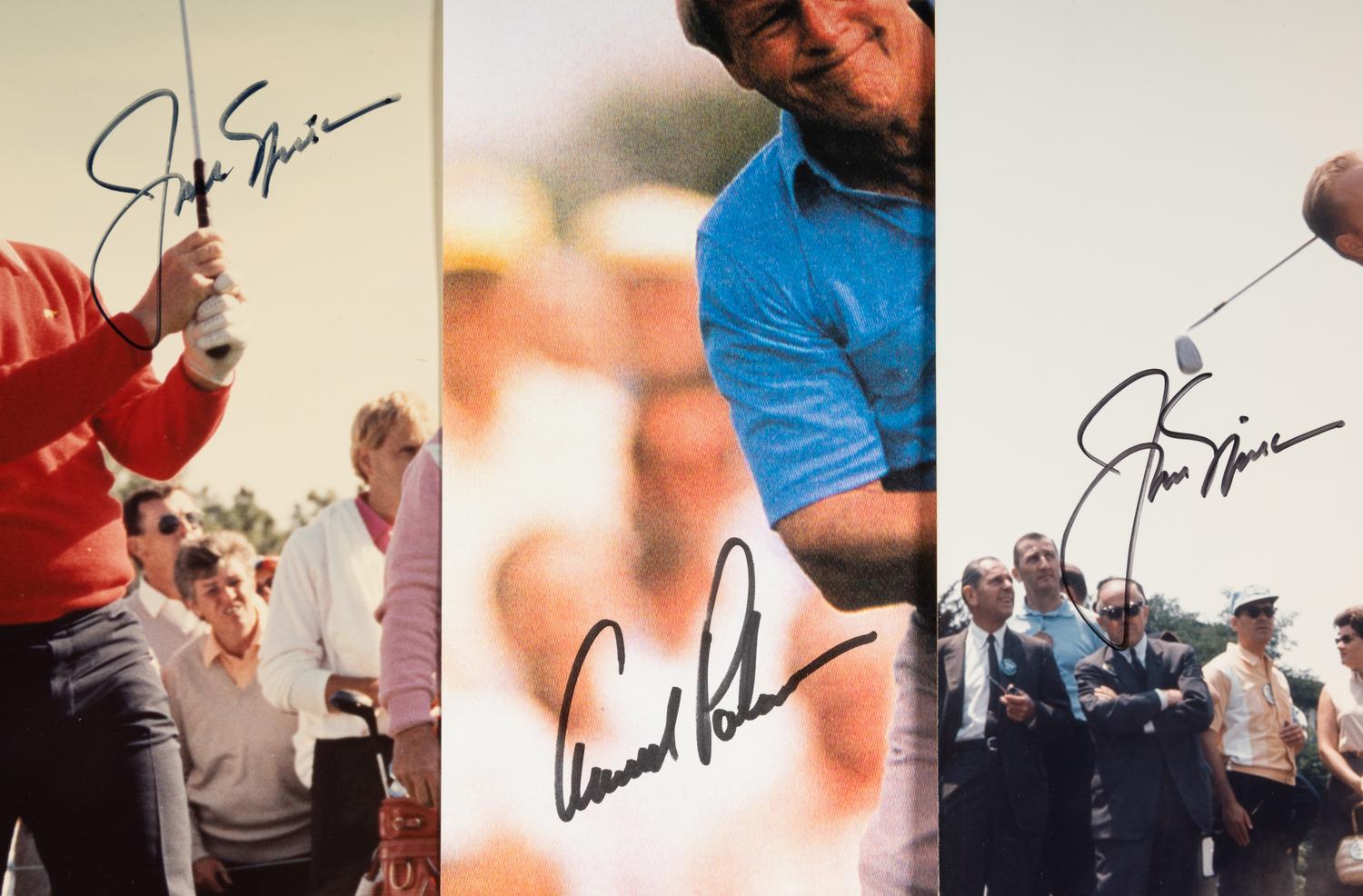 A Group of Jack Nicklaus and Arnold Palmer Signed Autograph Items (Beckett Authentication Services Letters),
