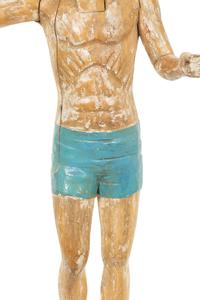 An Italian Carved and Polychromed Giltwood Santos Figure