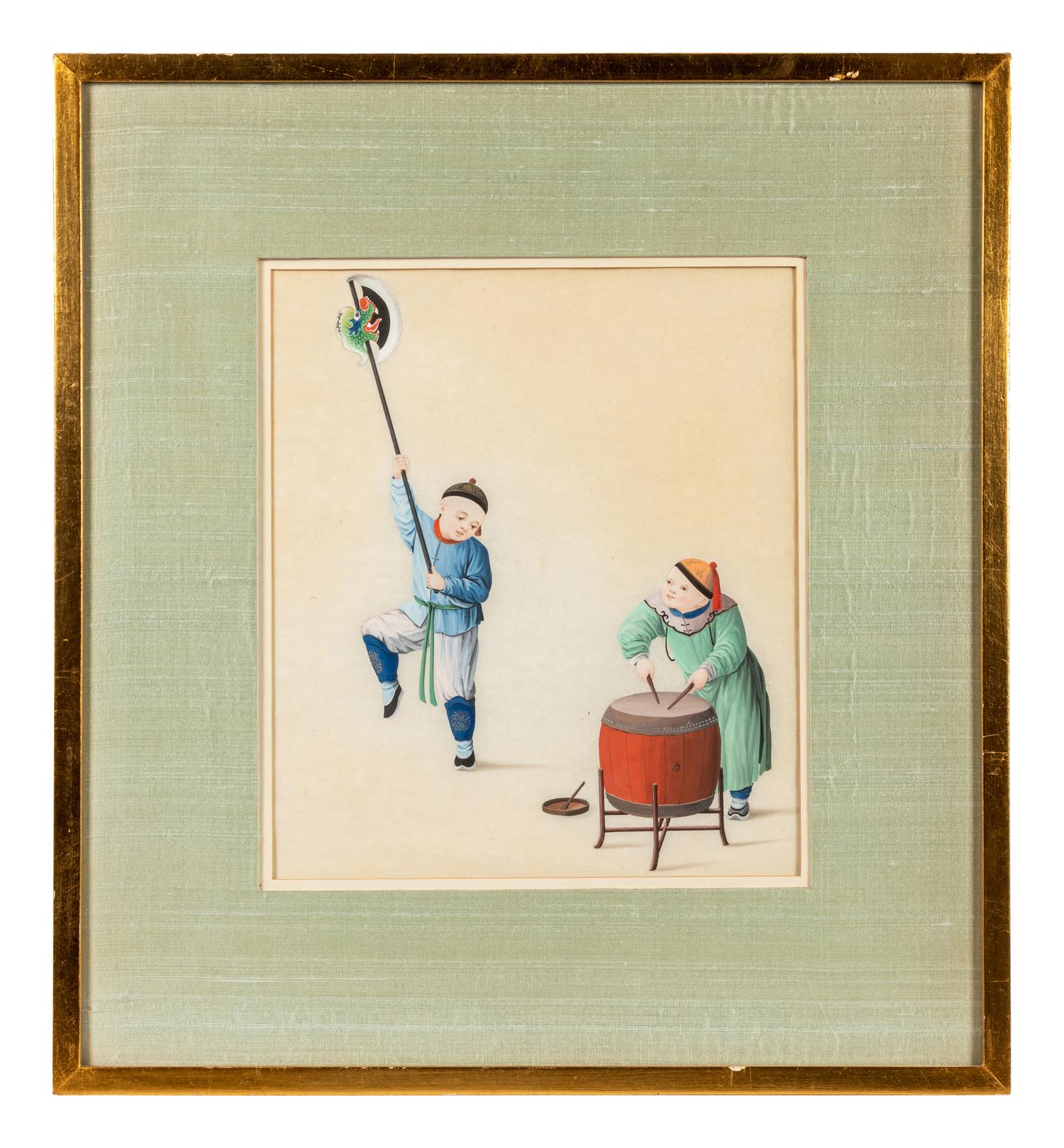 A Group of Six Chinese Export Pith Paintings