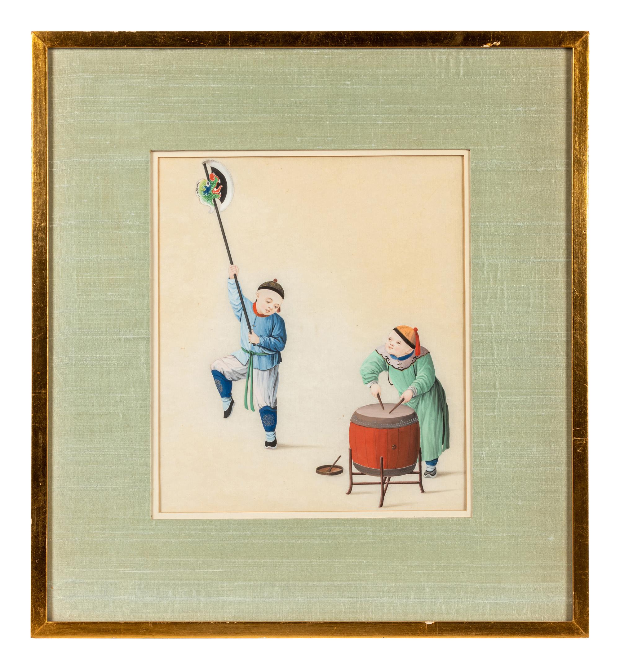 A Group of Six Chinese Export Pith Paintings