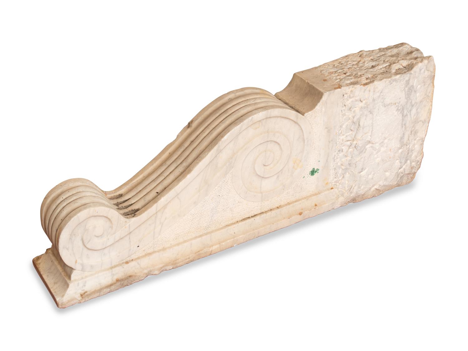 A Pair of Italian Carved Marble Corbels
