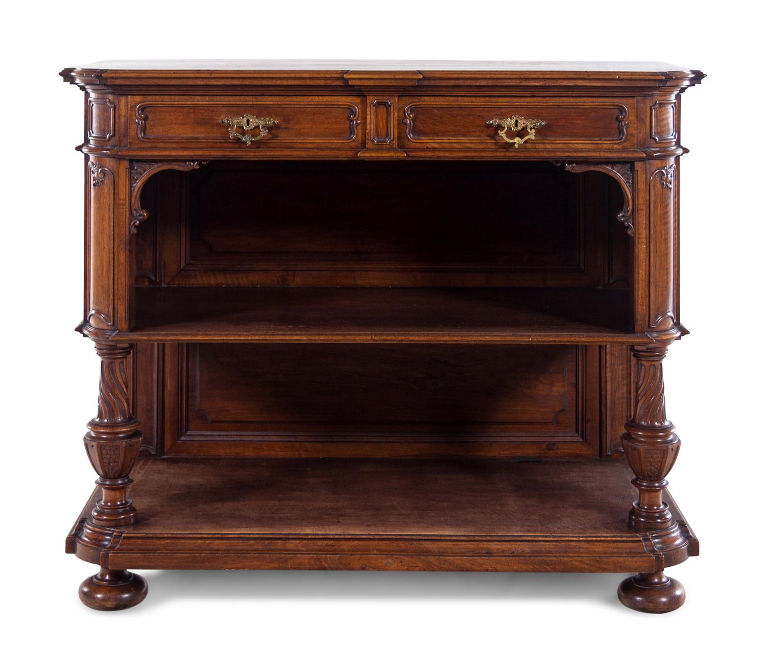 A Continental Carved Walnut Sideboard