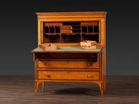 A Federal Inlaid Bird's Eye Maple and Mahogany Tambour Writing Desk