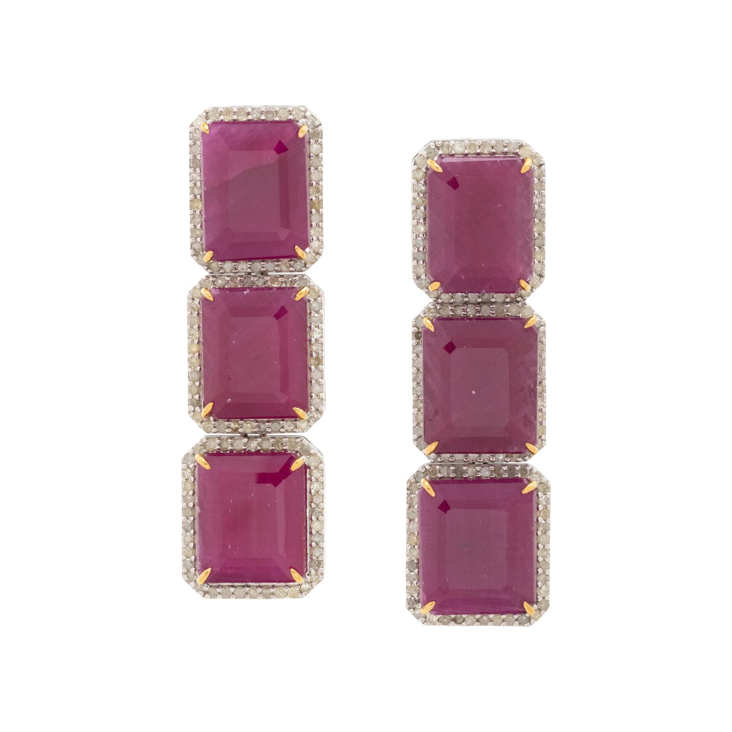RUBY AND DIAMOND EARRINGS