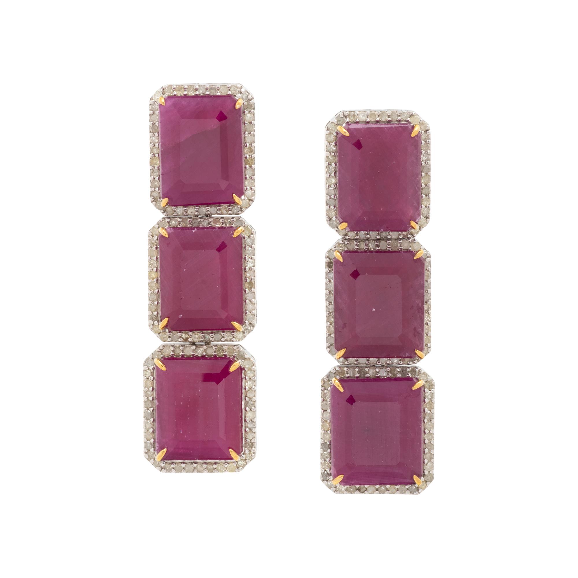 RUBY AND DIAMOND EARRINGS