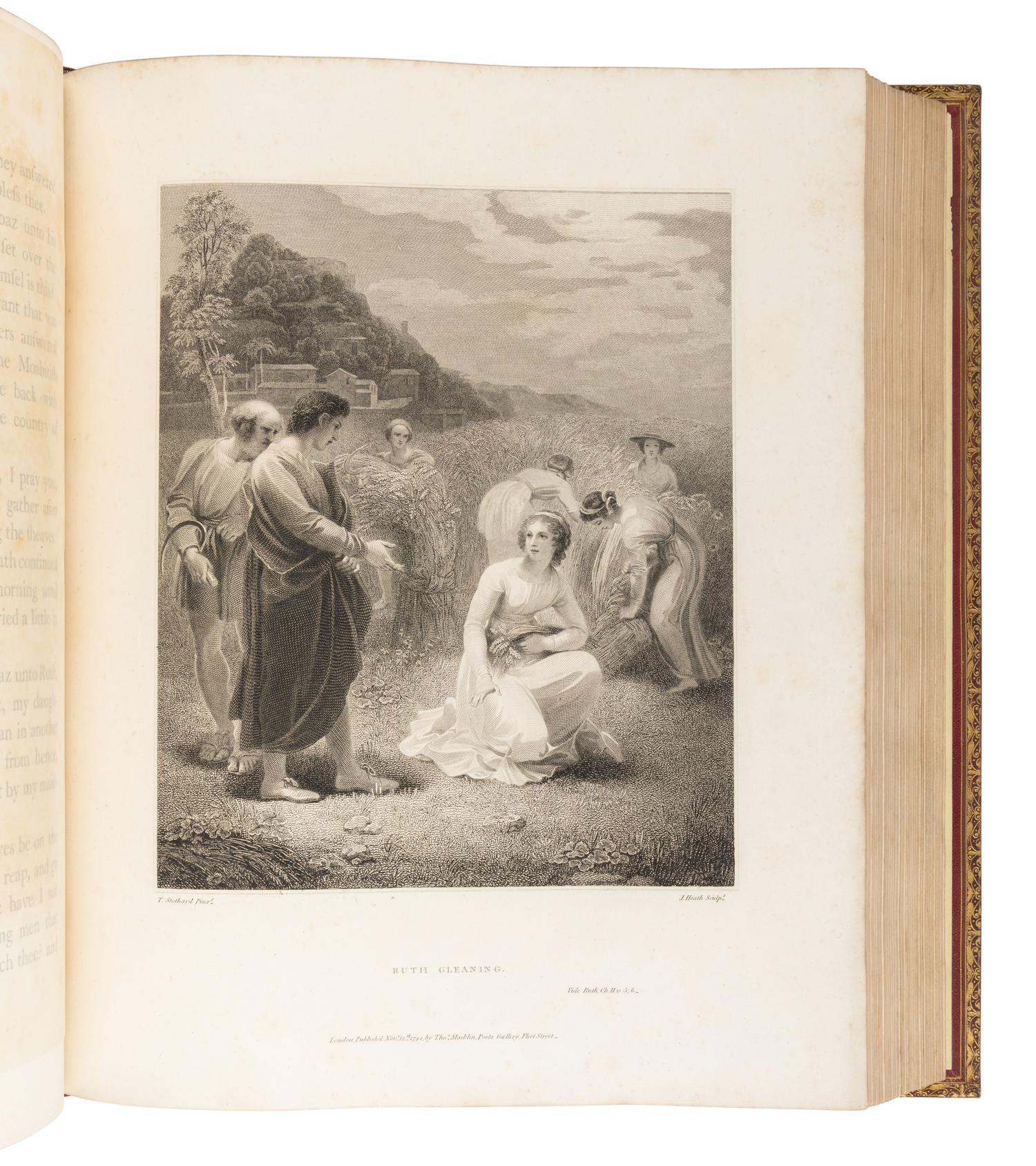 [BIBLE, in English] -- [THE MACKLIN BIBLE]. The Old [and New] Testament, embellished with Engravings, from Pictures and Designs by the Most Eminent English Artists . London: Thomas Bensley for Thomas Macklin, 1800.