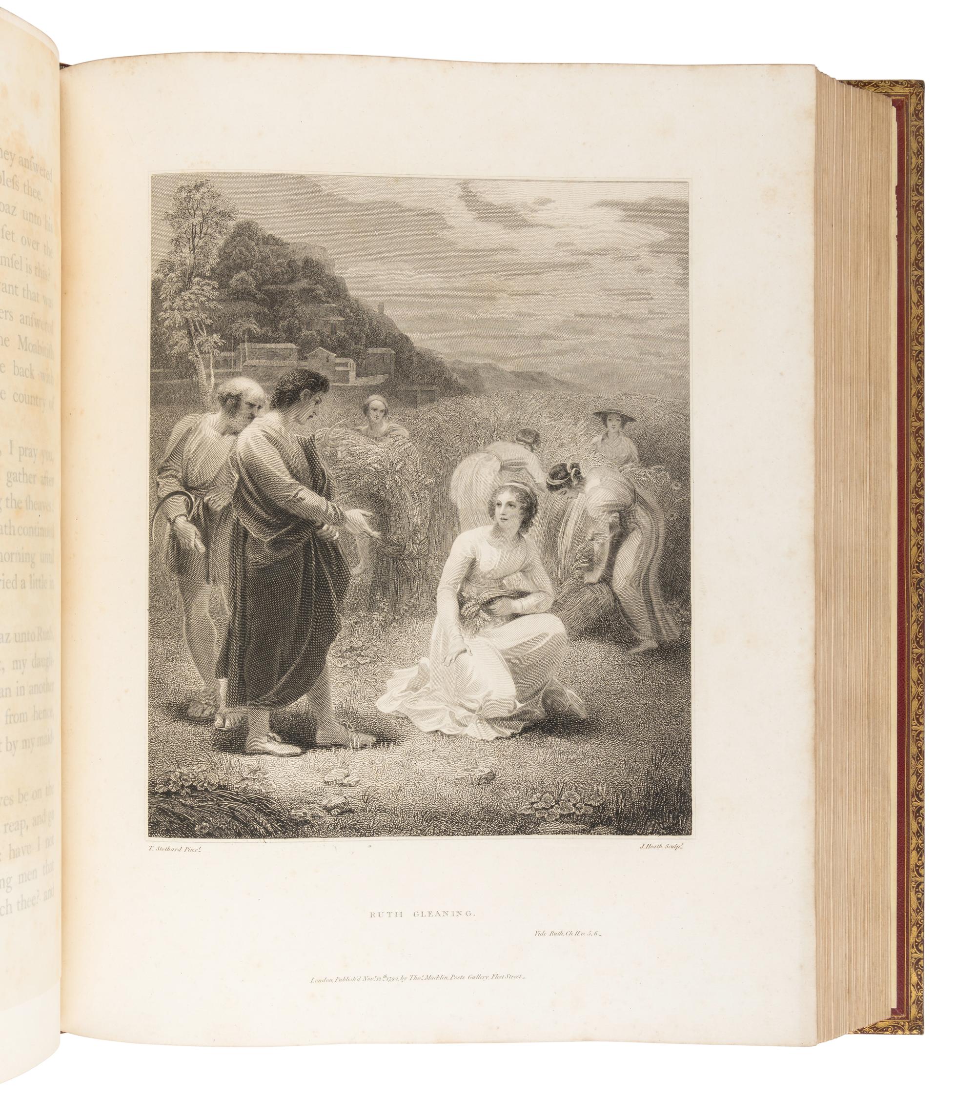 [BIBLE, in English] -- [THE MACKLIN BIBLE]. The Old [and New] Testament, embellished with Engravings, from Pictures and Designs by the Most Eminent English Artists . London: Thomas Bensley for Thomas Macklin, 1800.