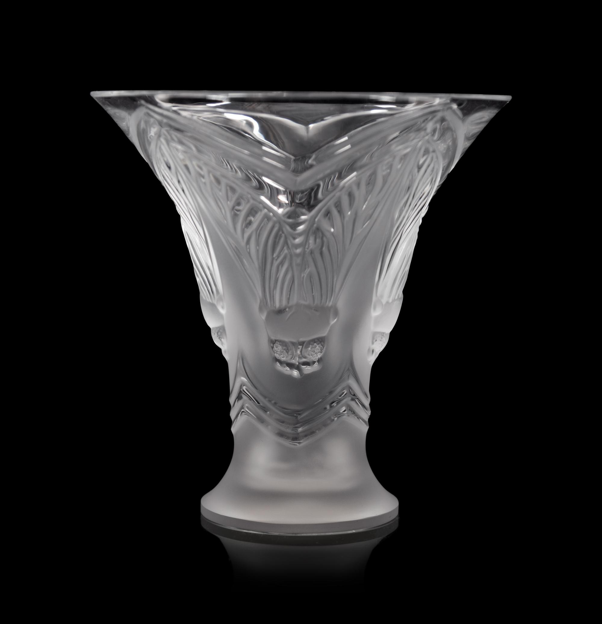A Lalique Cigales Bud Vase