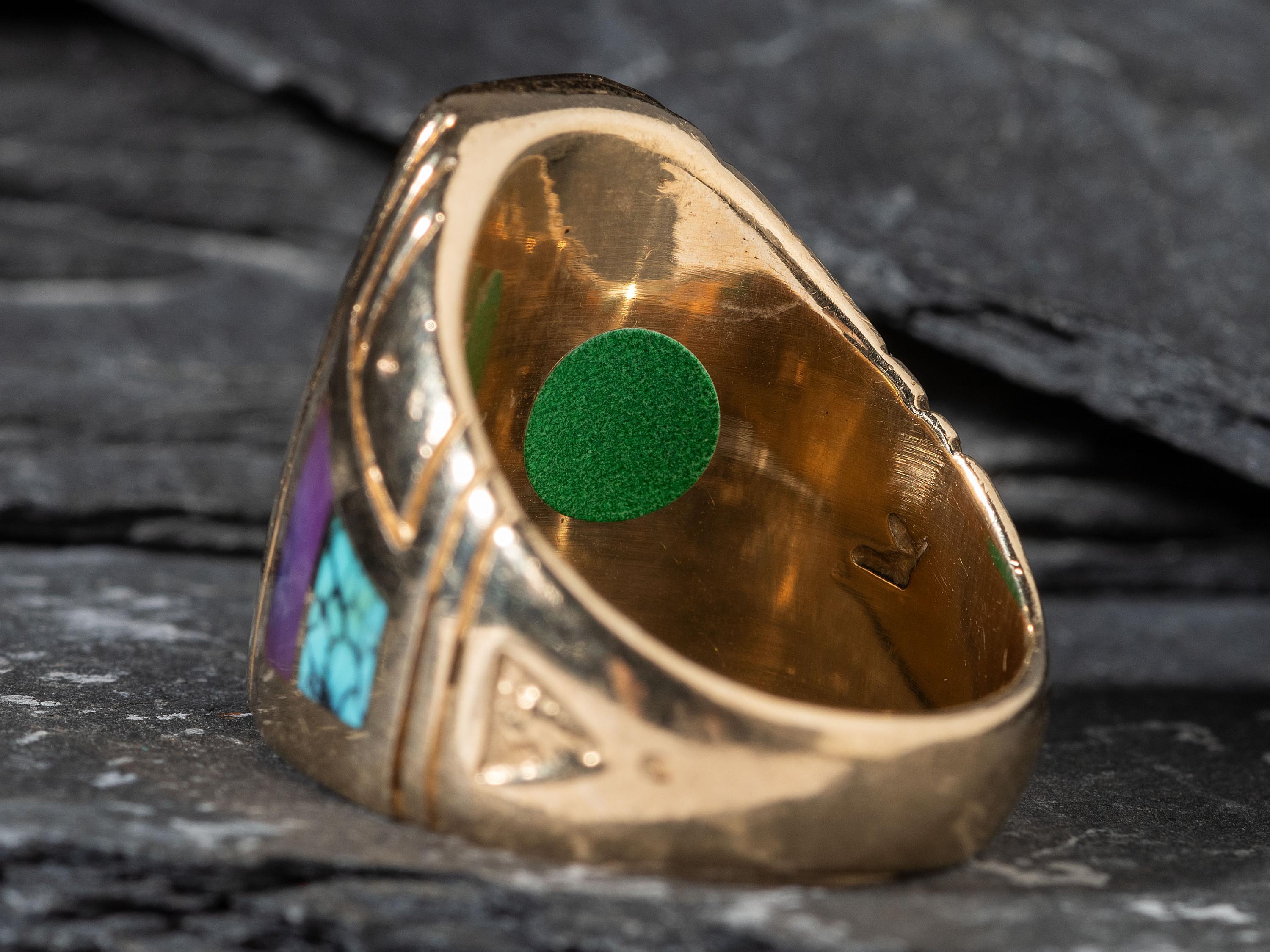 14K Gold and Inlay Ring