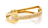 A Yellow Gold and Diamond Bangle Bracelet, Giancarlo, 21.00 dwts.