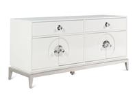 A Contemporary White Lacquer-Finished Console Cabinet Retailed by Jonathan Adler