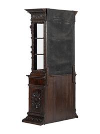 An Italian Renaissance Revival Carved Walnut Bookcase or Vitrine Cabinet