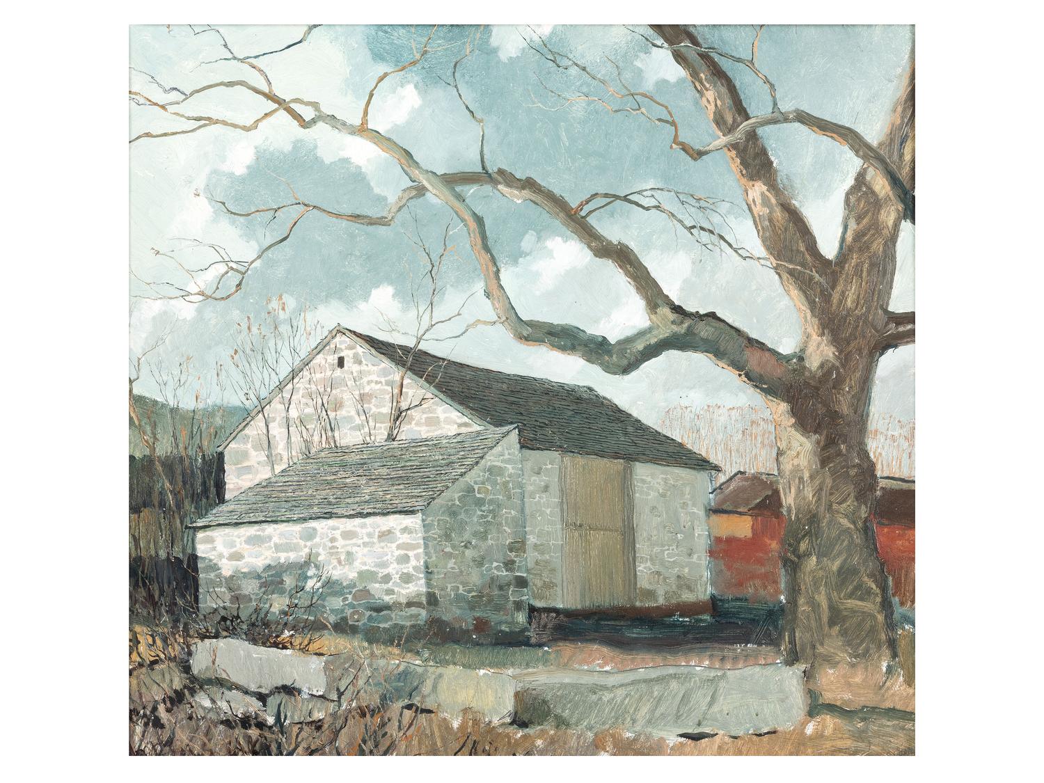 Landscape with Stone Barn