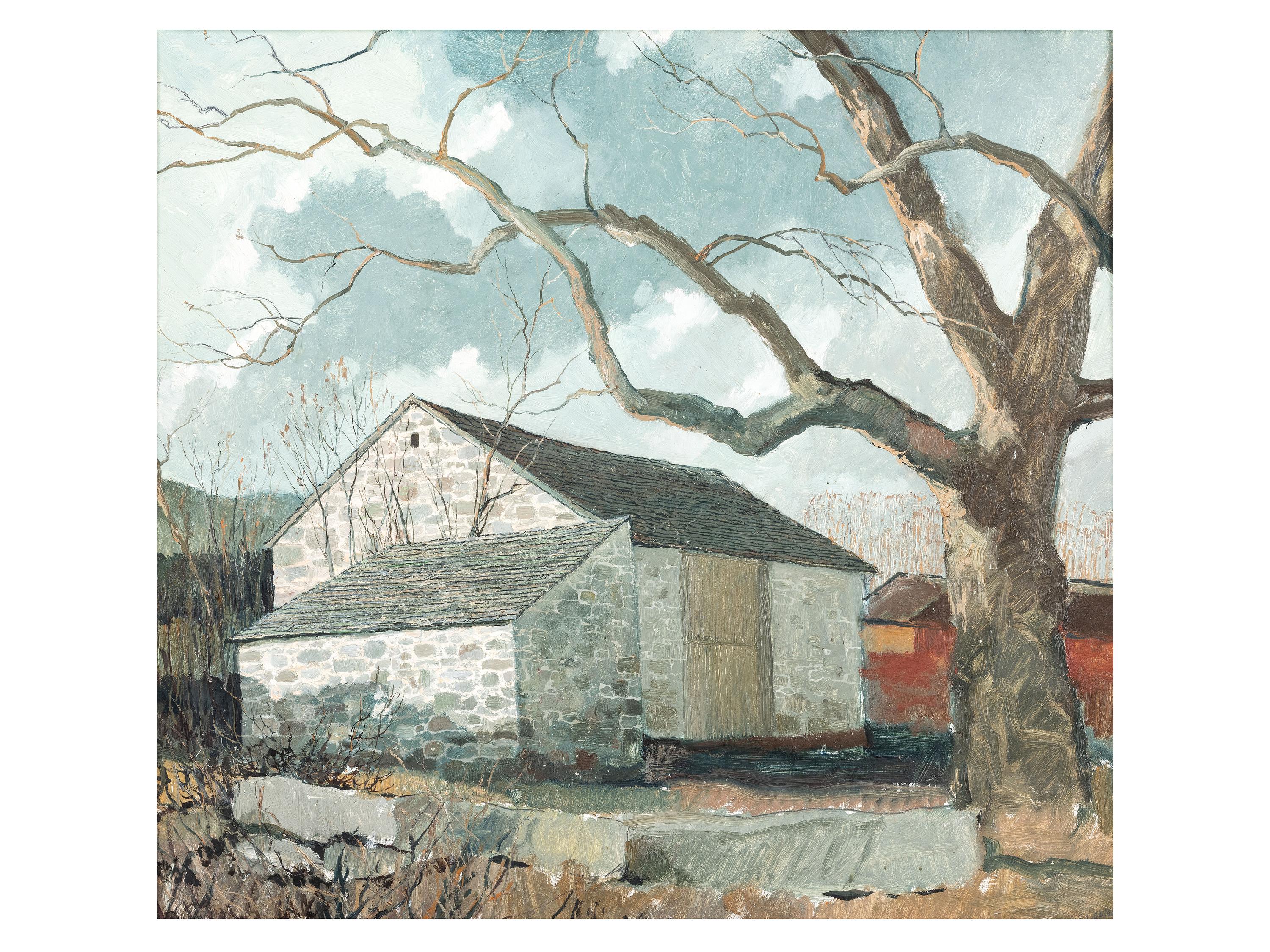 Landscape with Stone Barn