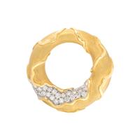 YELLOW GOLD AND DIAMOND CIRCLE BROOCH