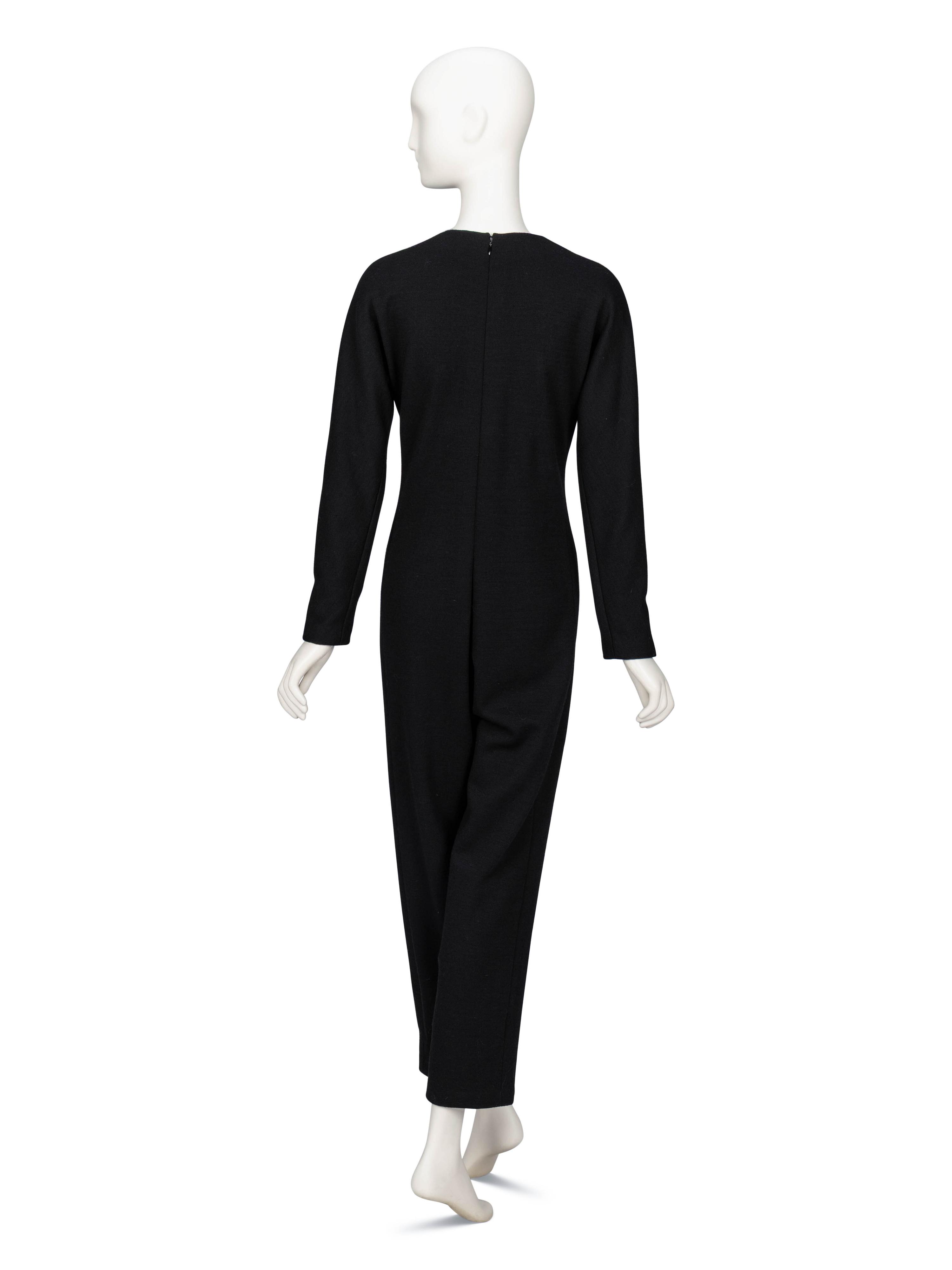Geoffrey Beene Long-Sleeve Jumpsuit & a Judith Leiber Belt