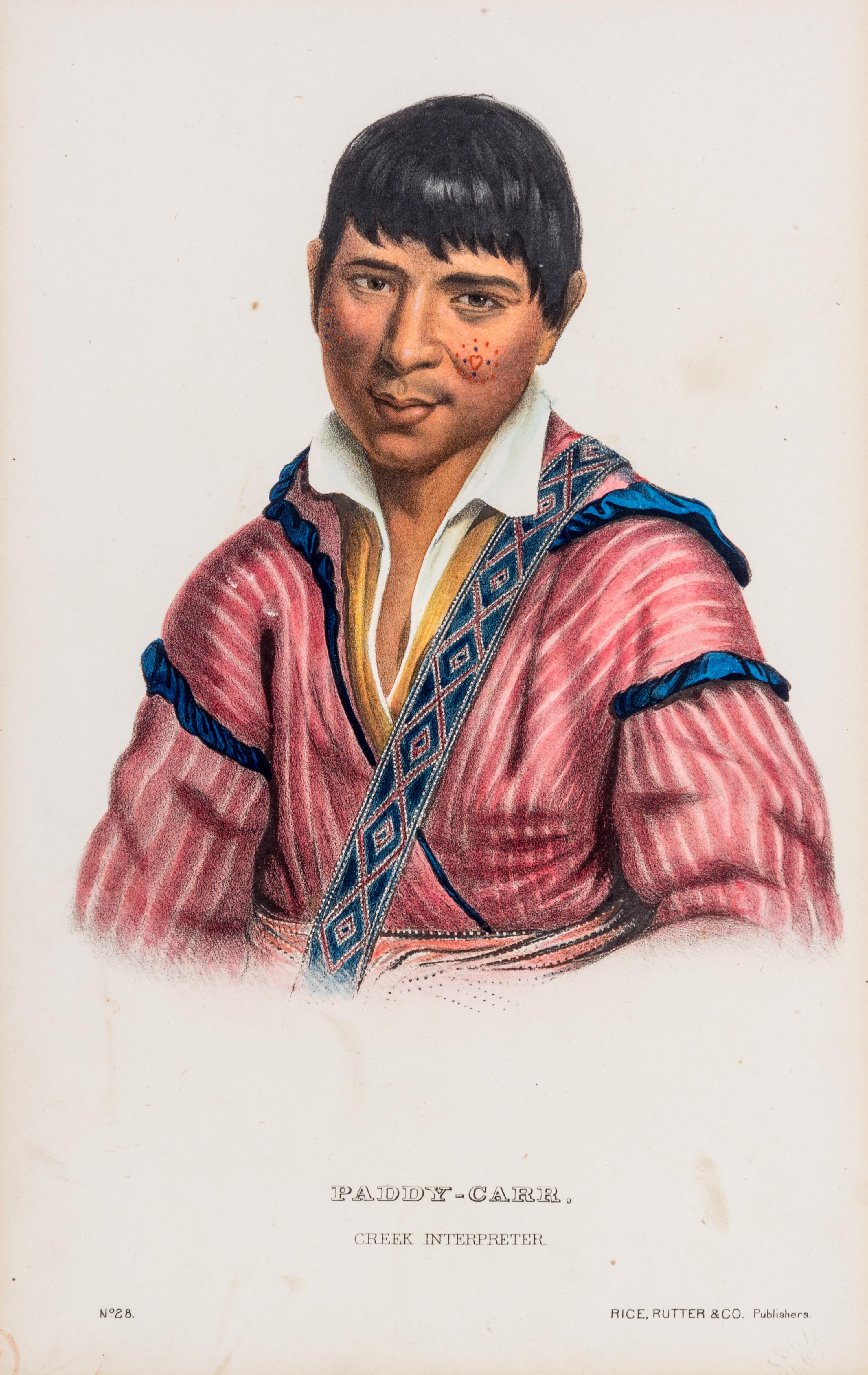 (VOYAGES--WEST) (MCKENNEY AND HALL) Two hand-colored lithographs after McKenney and Hall. c. 1840-1850.