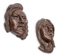 Two Recast Bronze Masks, edition 7/50