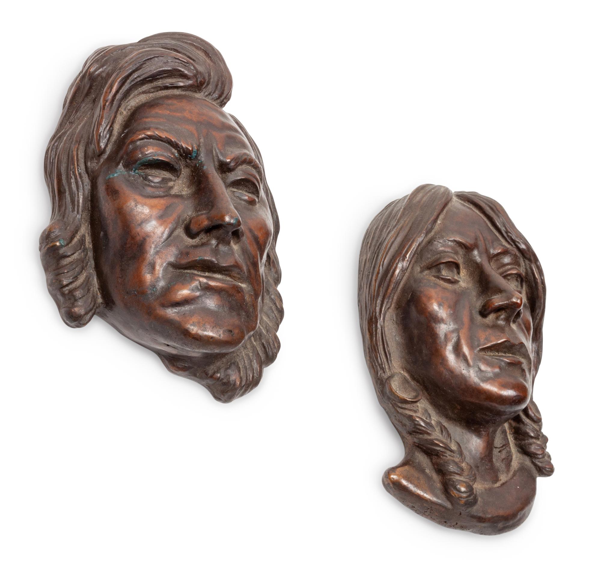 Two Recast Bronze Masks, edition 7/50