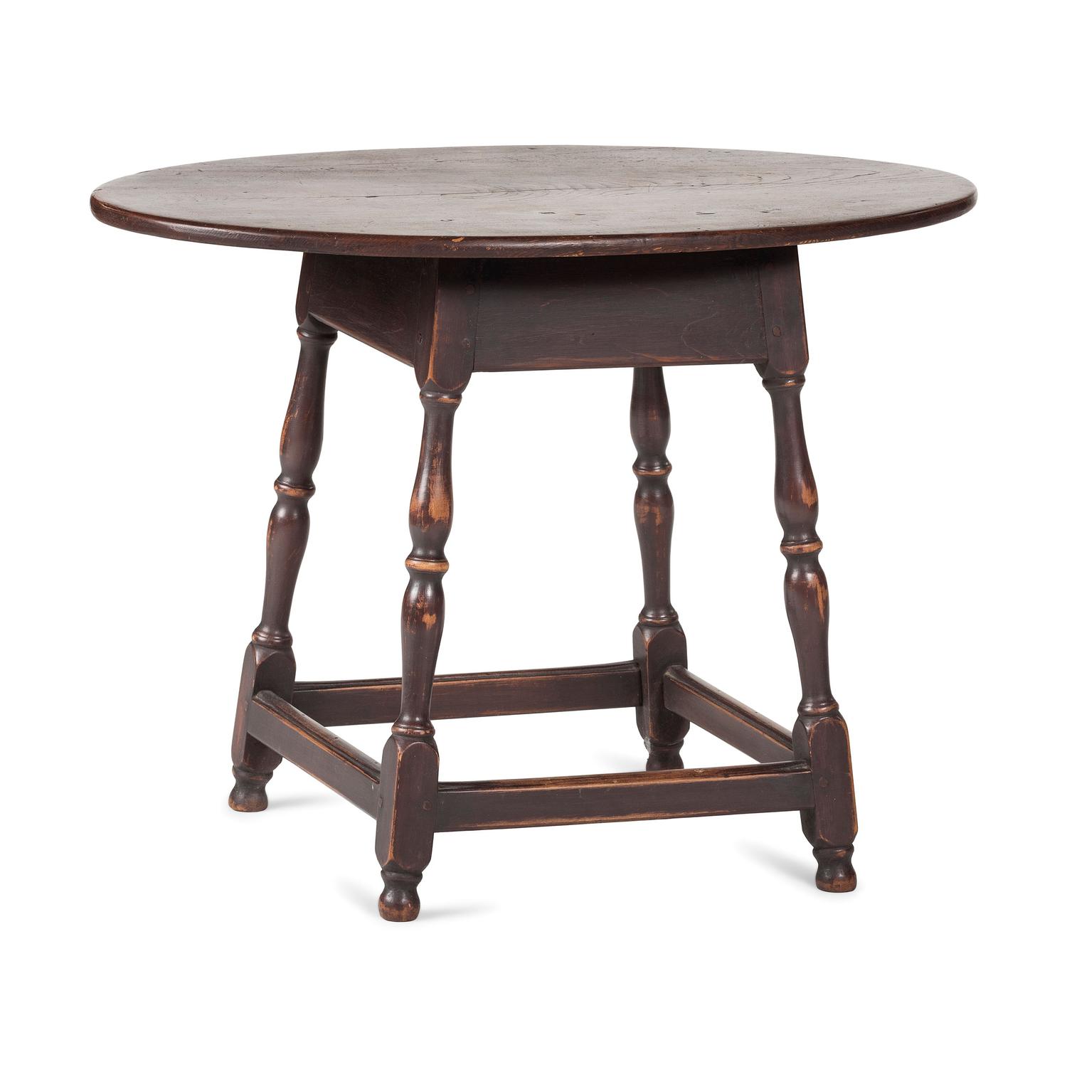 A William and Mary Block Turned Cherrywood Splayed-Leg Low Tavern Table